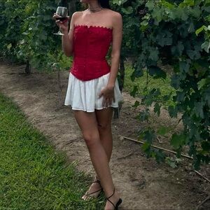 Forever 21 White Smocked Skirt